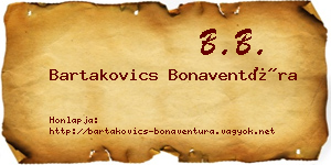 Bartakovics Bonaventúra névjegykártya